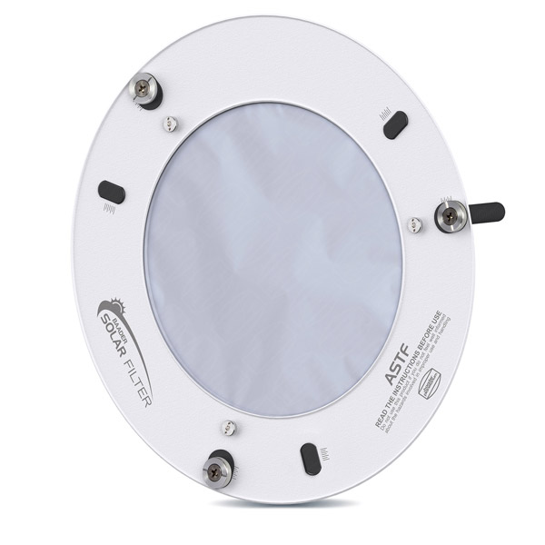 An objective-mounted solar filter made with Baader AstroSolar film