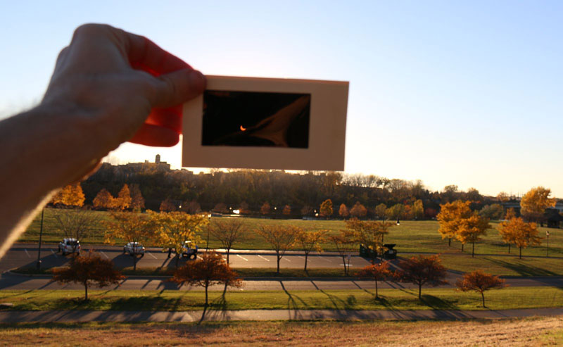 Partially eclipsed Sun