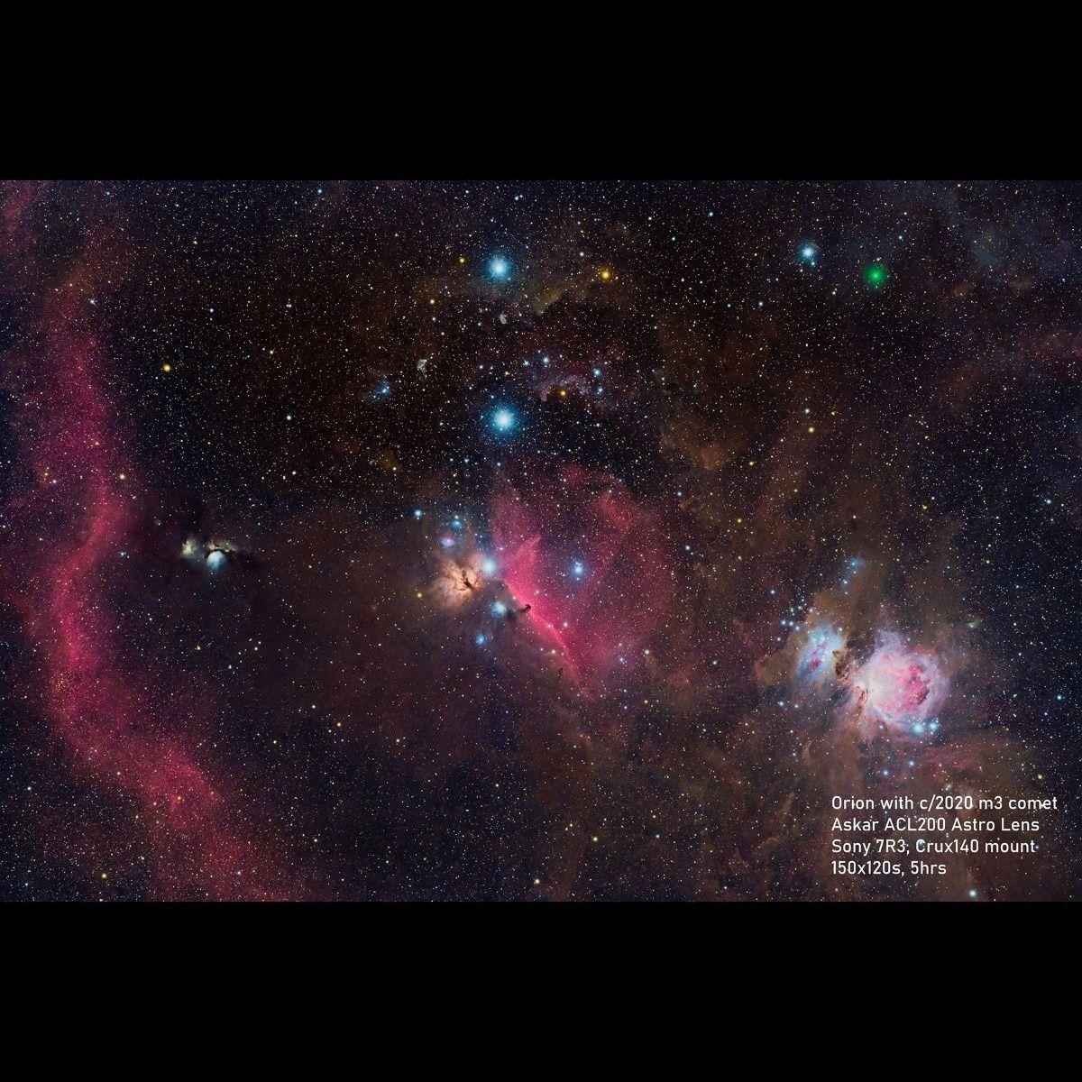 Orion with C/202 m3 Comet through Askar ACL200