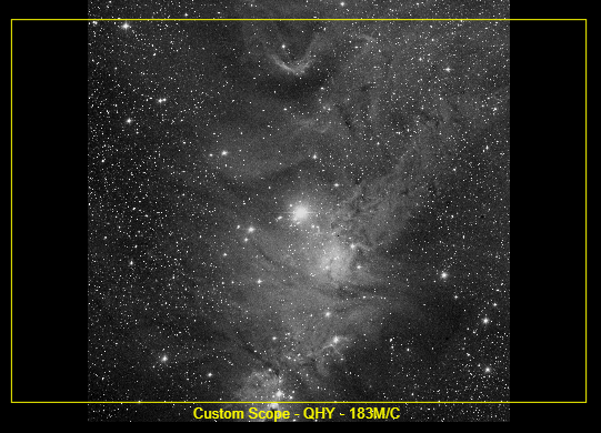 Christmas Tree Cluster/Cone Nebula framed for Founder Optics FOT86 and
QHY183