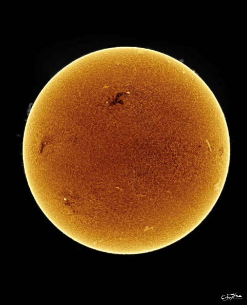 Solar activity, solar surface, astronomy, astrophotography, Lunt eyepieces, planetary conjunction, March