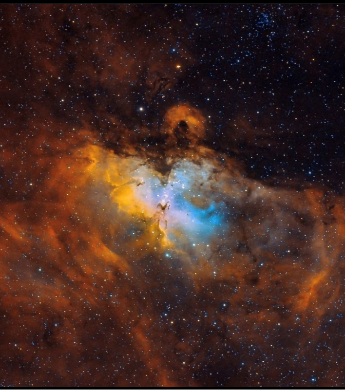 Eagle Nebula May 2022, Deep sky, constellation Serpens, narrowband filters, Widefield telescopes, astrophotography