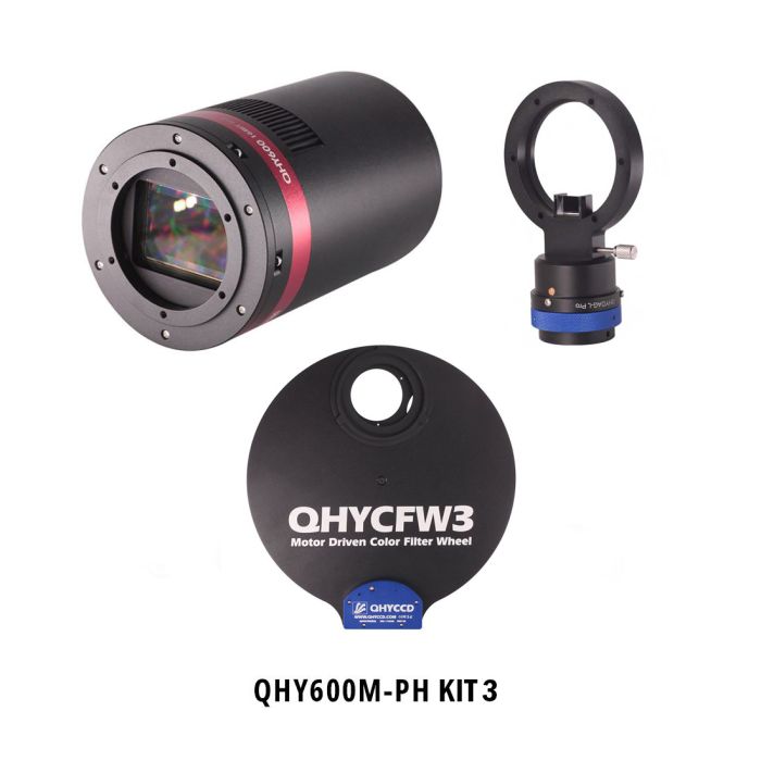 QHY 600M-PH (Standard BFL Version) Cooled Monochrome Astronomy Camera Kit with L-Pro OAG & Large 3XL Filter Wheel