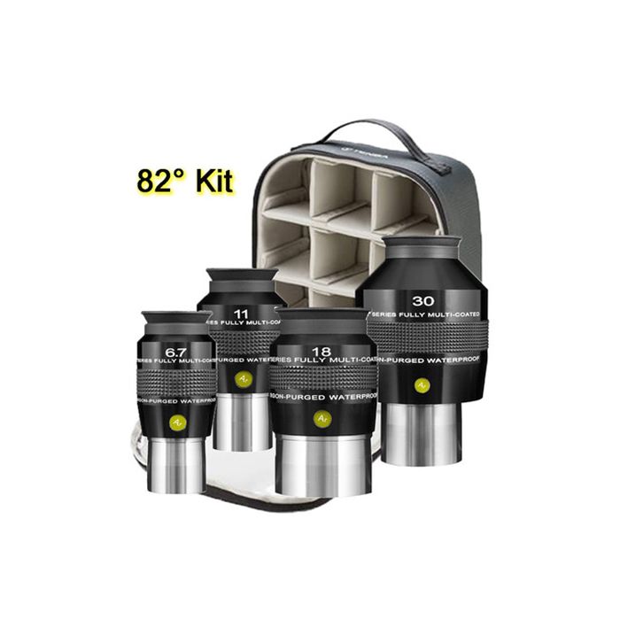 Explore Scientific 82° 4 Eyepiece Kit (1.25" 6.7mm, 1.25" 11mm, 2" 18mm, & 2" 30mm) with Soft Sided Case