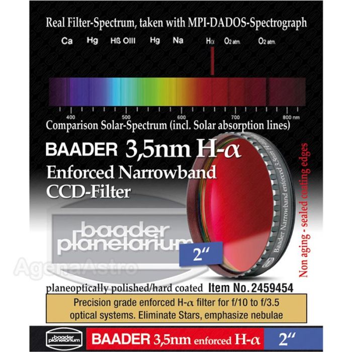 Baader 3.5nm Narrowband Enforced H-Alpha Filter - 2" # FHALNE-2 2459454