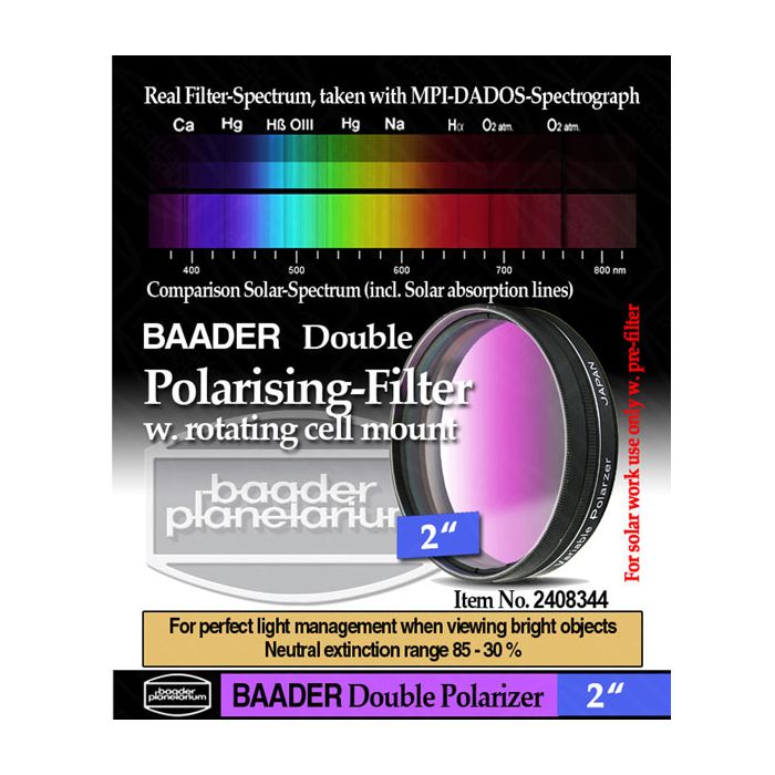 Baader 2" Double Polarization Filter with Rotating Filter Cell 
