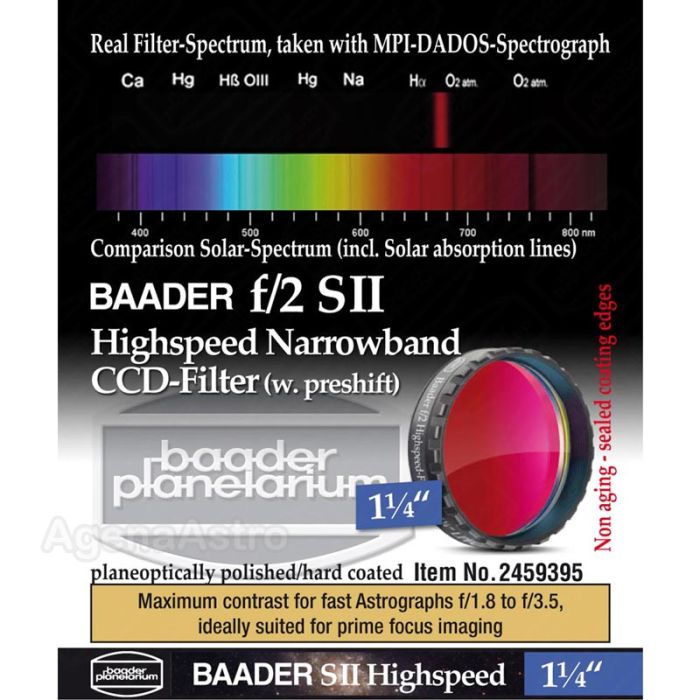 Baader f/2 Highspeed Narrowband CCD Filter: S-II - 1.25" # FSIIHS-1 2459395
