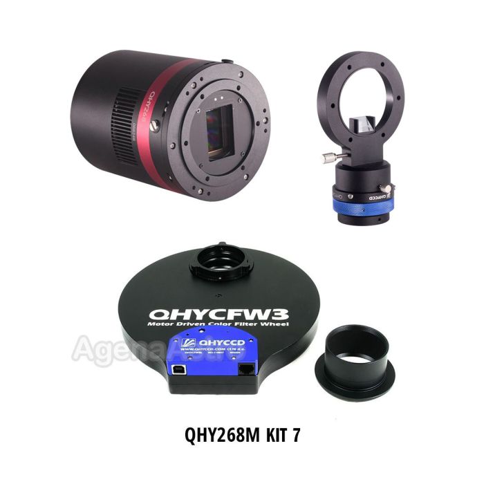 QHY 268M-PH Cooled Monochrome Astronomy Camera Kit with Medium Pro OAG & 36mm 3M-SR7 Standard Filter Wheel