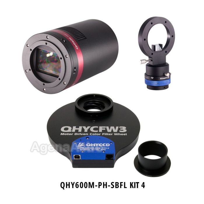 QHY 600M-PH (Short BFL) Cooled Monochrome Astronomy Camera Kit with Medium Pro OAG & Large 2"/50mm Filter Wheel