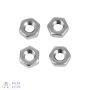 Hex Nut, Stainless Steel, Metric M4-0.7 Thread (Pack of 4)