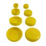 Agena End Cap: ID = 1.50" (38mm), Plastic, Yellow