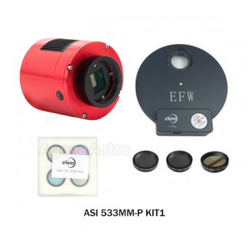 ZWO ASI533MM Pro Monochrome Astronomy Camera Kit with EFW8 & 1.25" LRGB, Ha, SII, & OIII Filters # ASI533MM-P-KIT-1