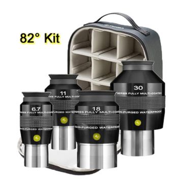 Explore Scientific 82° 4 Eyepiece Kit (1.25" 6.7mm, 1.25" 11mm, 2" 18mm, & 2" 30mm) with Soft Sided Case