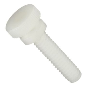 Thumb Screw, Plastic, Knurled Head, #6-32, 0.5" Length (Pack of 4)
