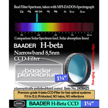 Baader Narrowband H-Beta (8.5nm) Filter - 1.25" # FHBN-1 2458425