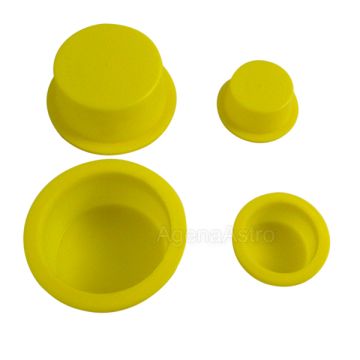Agena Dust Plug: OD = 1.25" (31.7mm), Plastic, Yellow