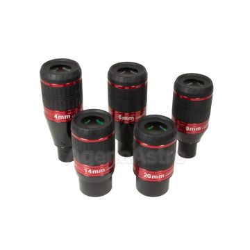 Long Perng 1.25" & 2" 80º Wide Angle Lanthanum 5 Eyepiece Set (4, 6, 9, 14 and 20mm)