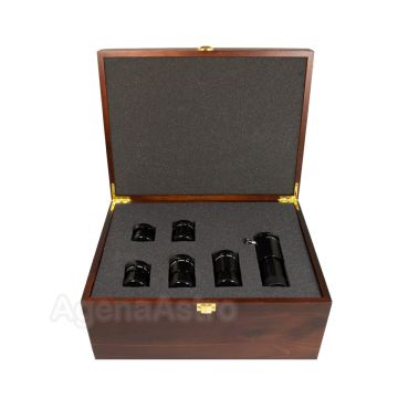 Brandon 1.25" 5 Eyepiece Set with 2.4x Dakin Barlow and Walnut Hardwood Case (Flat-top version 8, 12, 16, 24, & 32mm)