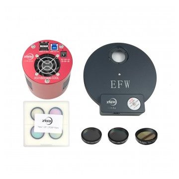 ZWO ASI1600MM-P Monochrome Astronomy Camera Kit with EFW8 & 1.25" LRGB, Ha, SII, & OIII Filters # ASI1600MM-P-KIT-1
