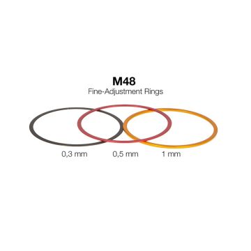 Baader Fine-Adjustment Aluminum Spacer Ring Set for M48 Threads - 0.3/0.5/1.0 mm # M48RING 2457915