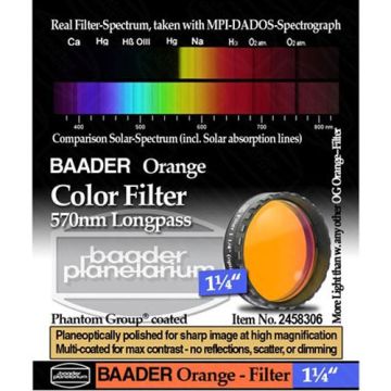 Baader Premium Eyepiece Filter: Orange, 570nm Longpass - 1.25" # FCFO-1 2458306