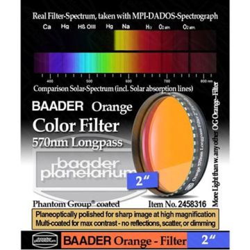Baader Premium Eyepiece Filter: Orange, 570nm Longpass - 2" # FCFO-2 2458316