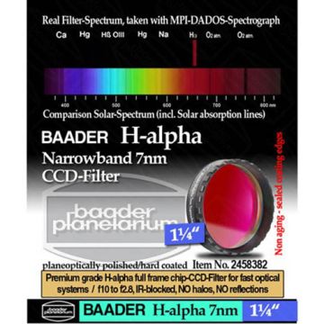Baader Narrowband H-Alpha (7nm) CCD Filter - 1.25" # FHALN-1 2458382