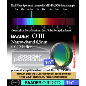 Baader Narrowband O-III (8.5nm) CCD-Filter - 1.25" # FOIIIN-1 2458435