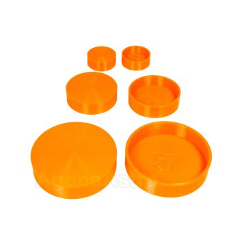 3D Astro End Cap: ID = 0.85" (21.5mm), Plastic, Orange