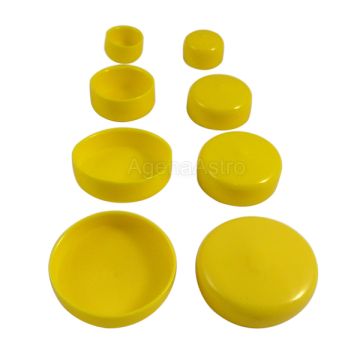 Agena End Cap: ID = 0.965" (24.5mm), Plastic, Yellow