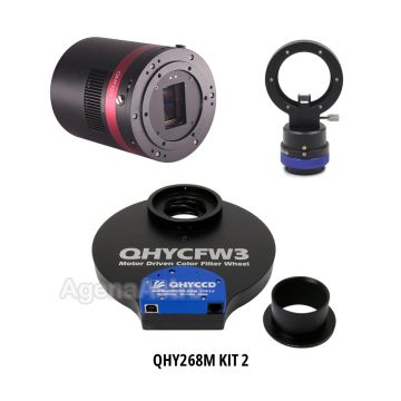 QHY 268M-PH Cooled Monochrome Astronomy Camera Kit with Medium OAG & Large 2"/50mm Filter Wheel