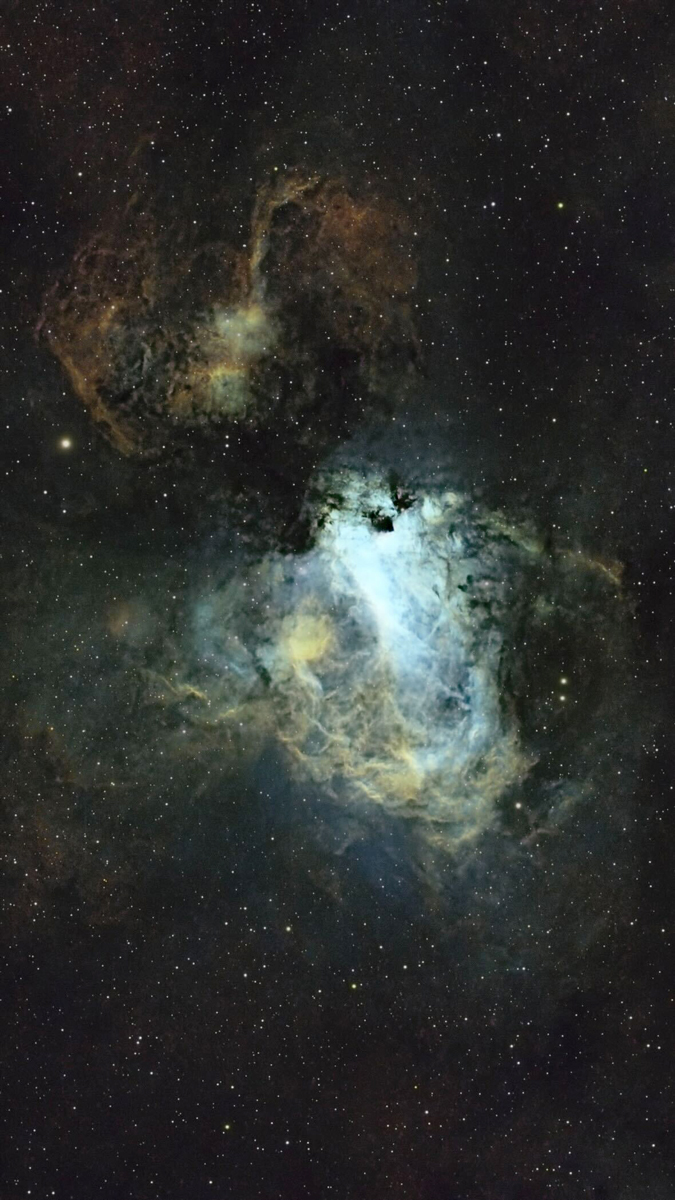 Messier 17 (M17) - The Omega /Swan Nebula by Leah Theil. Taken with a QHY Minicam 8 Pro cooled monochrome camera, an Askar SQA55 telescope, and an ZWO AM5 Mount.