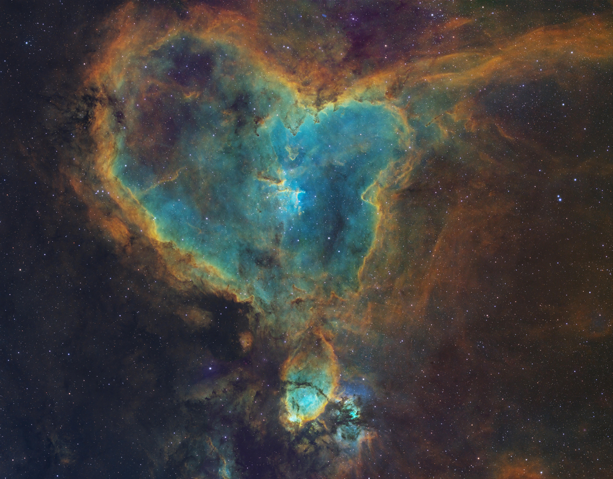Sharpless 2-190 (SH2-190) - The Heart Nebula by Craig Dixon. Taken with ZWO ASI183MM Pro cooled astronomy camera, a ZWO FF65 65mm f/6.4 Quintuplet refractor telescope, and a ZWO AM3 mount