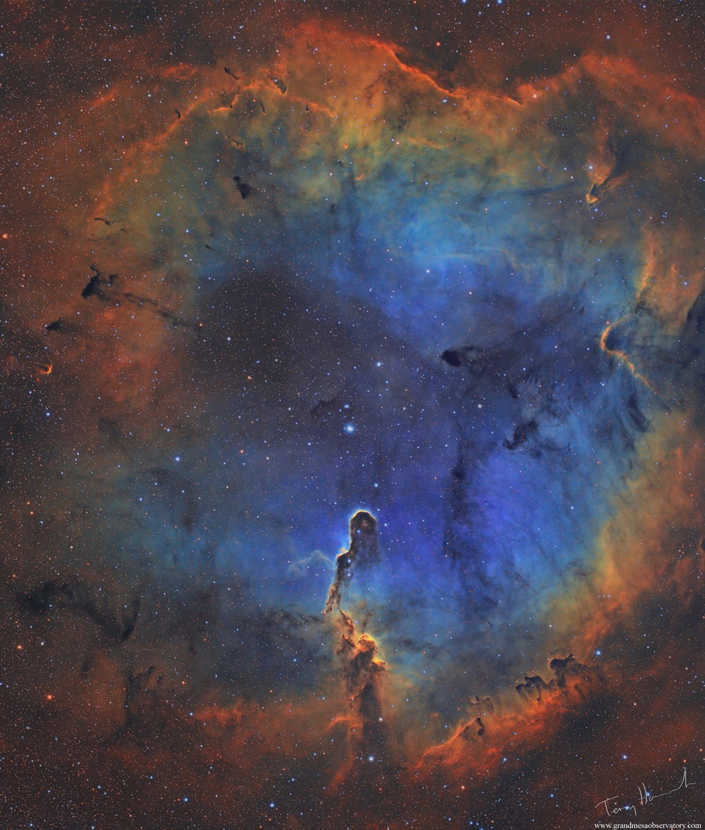IC 1396 - Elephant's Trunk by Terry Hancock. Taken with a QHYCCD QHY600PH cooled monochrome astronomy camera, a Takahashi FSQ-130 refractor telescope, and a Software Bisque Paramount ME GEM mount.