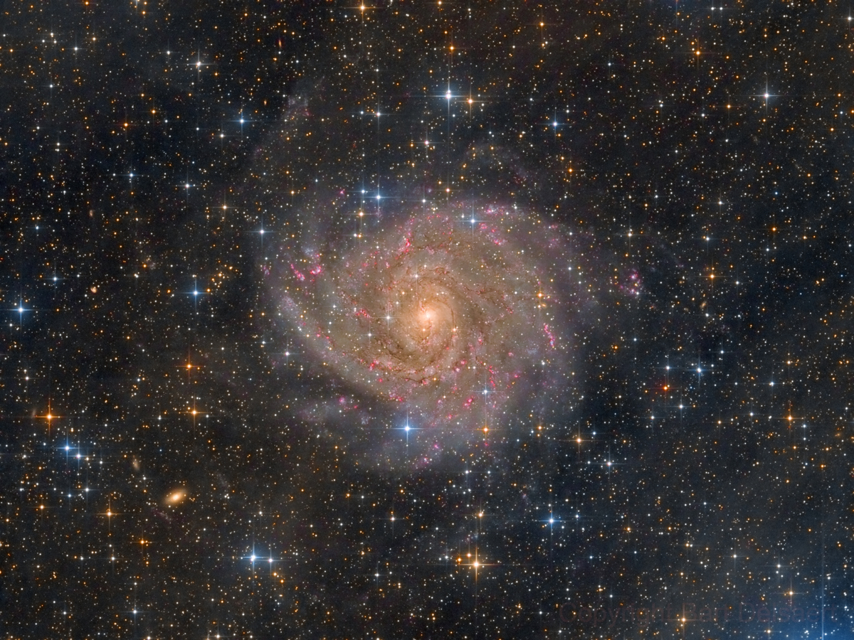 IC 342 - The Hidden Galaxy by Bart Delsaert. Taken with a FLI PL16803 cooled astronomy camera, a Dream Aerospace Systems 16" f3.75 Dream Astrograph telescope, and a ASA DDM85 Premium mount.
