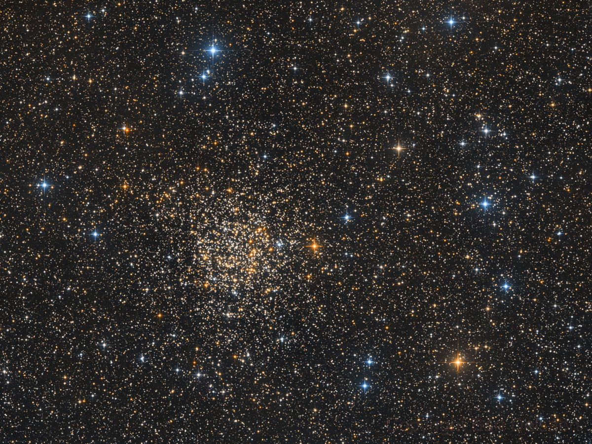 NGC 7789 - Caroline's Rose cluster by Bart Delsaert. Taken with a FLI PL16803 cooled astronomy camera, a Dream Aerospace Systems 16" f3.75 Dream Astrograph telescope, and a ASA DDM85 Premium mount.