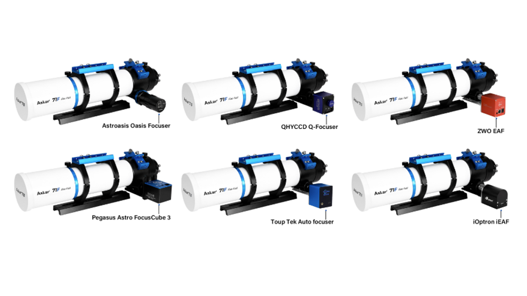 Askar 71F with showing multiple electronic focusers attached