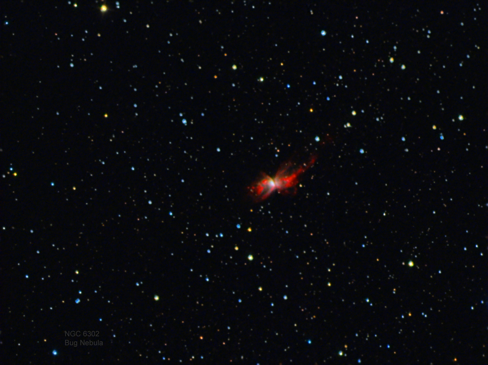 NGC 6302 - The Bug Nebula by Joe Gafford. Taken with 18" F/ 4.5 Dobsonian Telescope