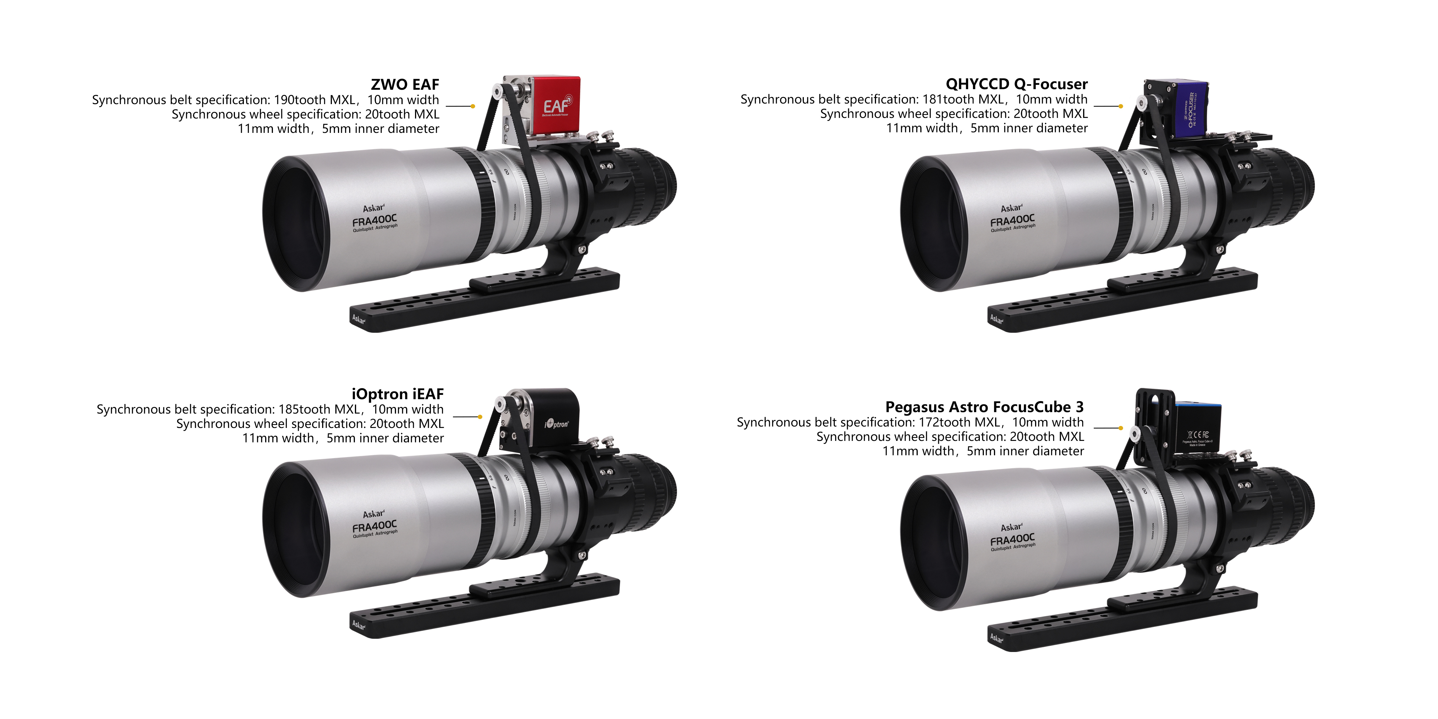 Askar Telescope FRA400C AF Kit - Belt Specifications