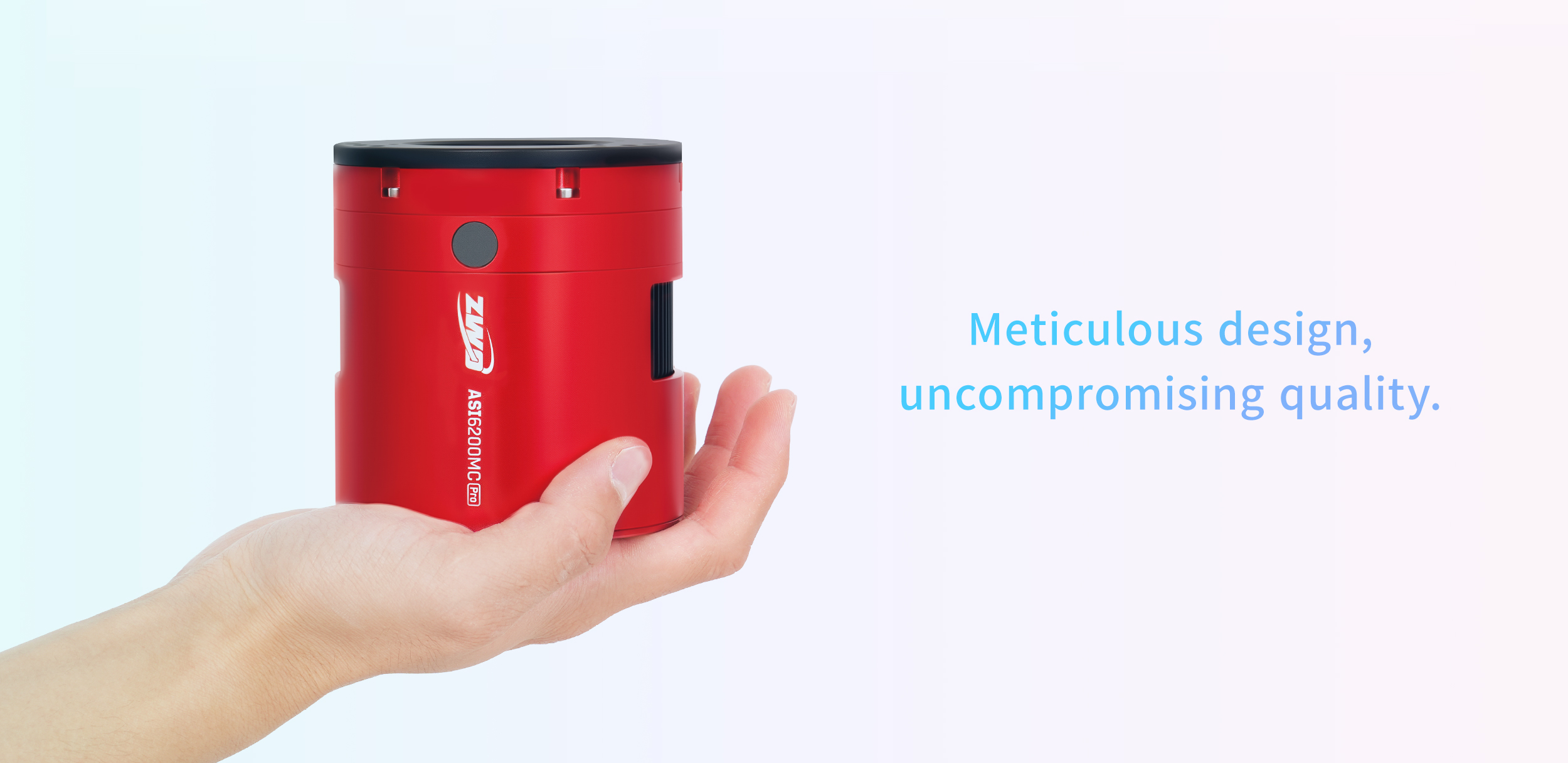 ZWO6200MC Camera in palm of hand