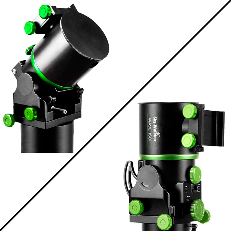The Sky-Watcher Wave 150i shown in Alt-Az and EQ Modes