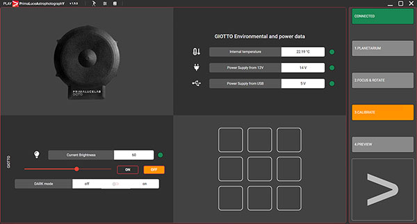 GIOTTO for Origin works also with PLAY astrophotography software GIOTTO for Origin works also with PLAY astrophotography software