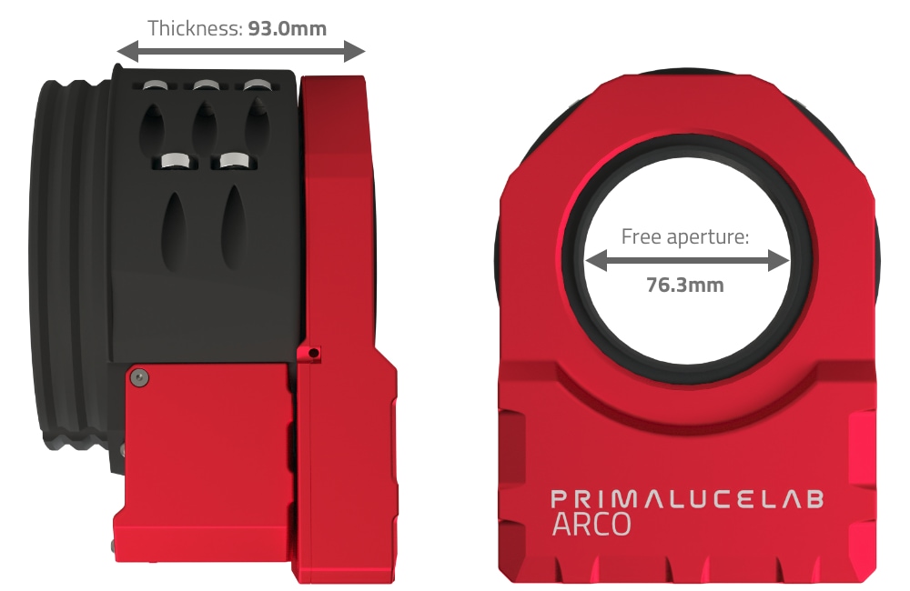 ESATTO 4" focuser with ARCO 3" rotator dimensions