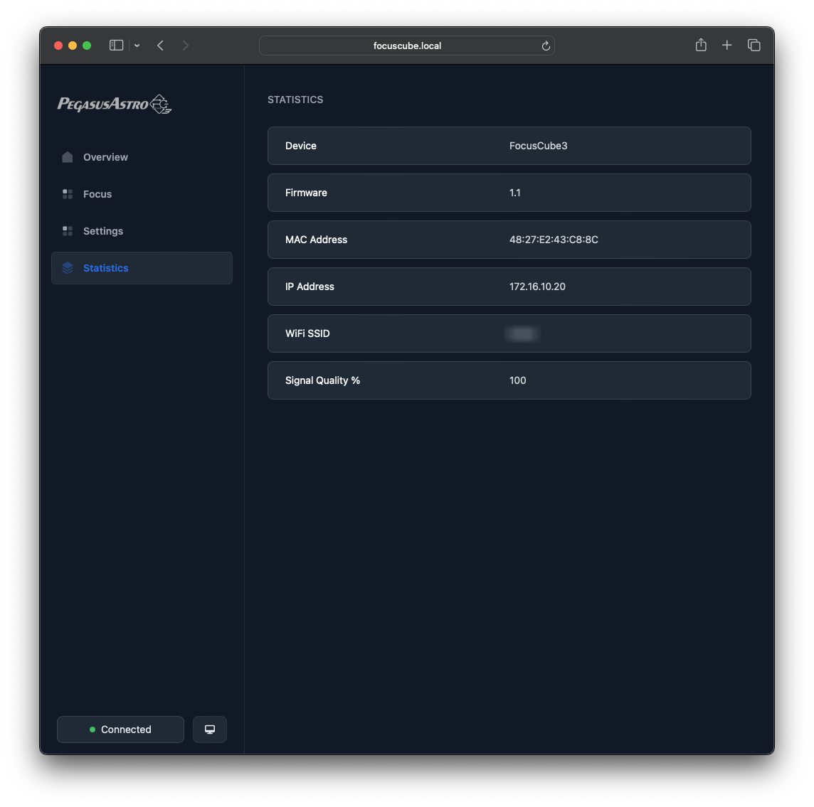Connecting to the FocusCube Hotspot