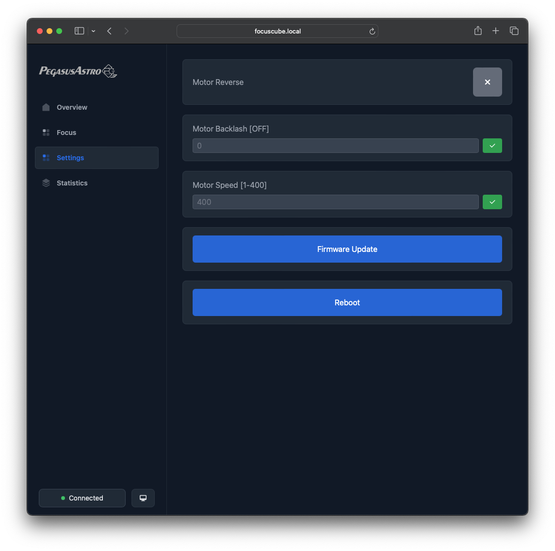 Connecting to the FocusCube Hotspot