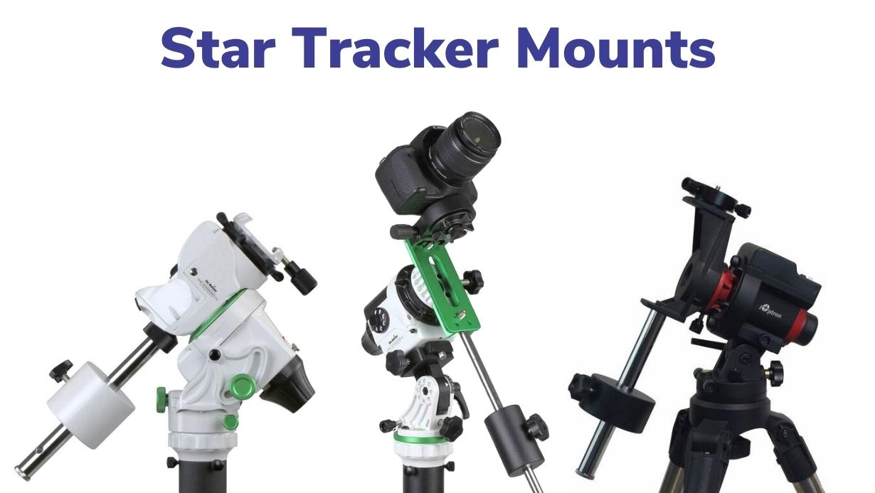 A variety of star tracker mounts for astrophotography with a small lens or telescope