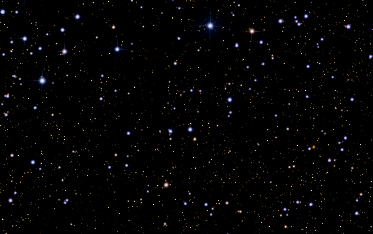 Open star field showing stars that are not blown out