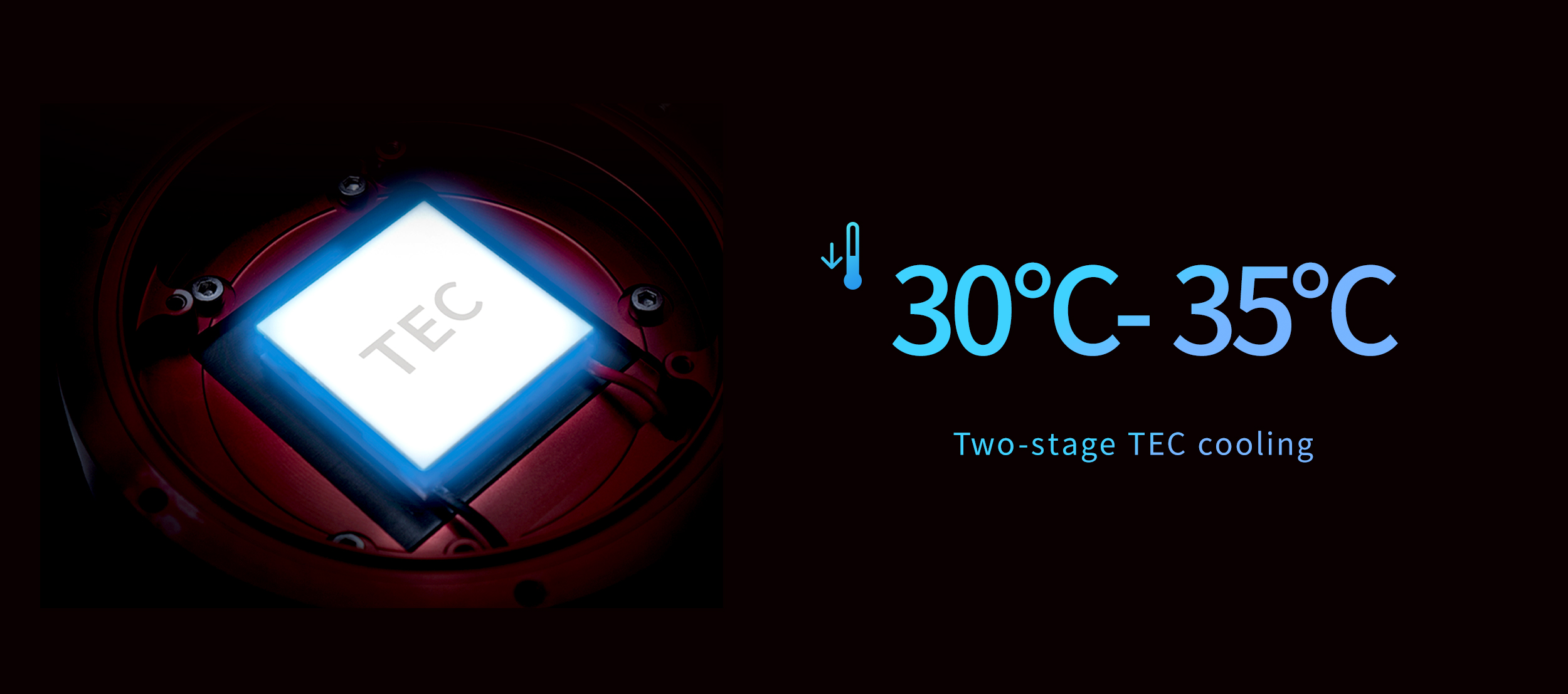 TEC cooling reduces sensor temperature. 