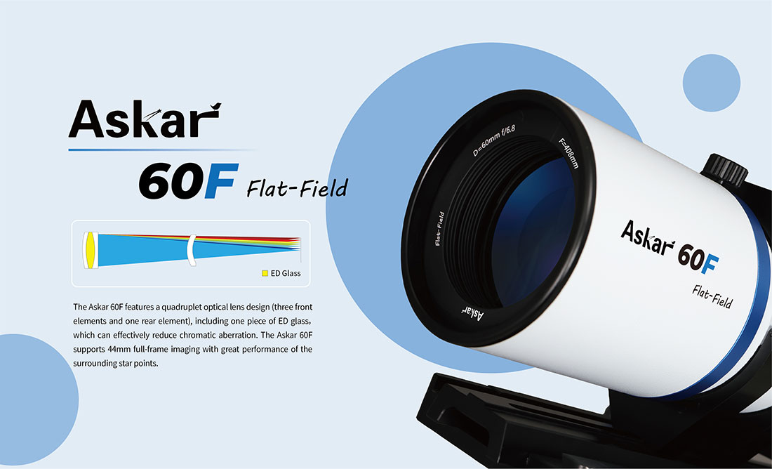 Askar 60F Flat Field Telescope with ED Glass & 44 Full Frame Imaging