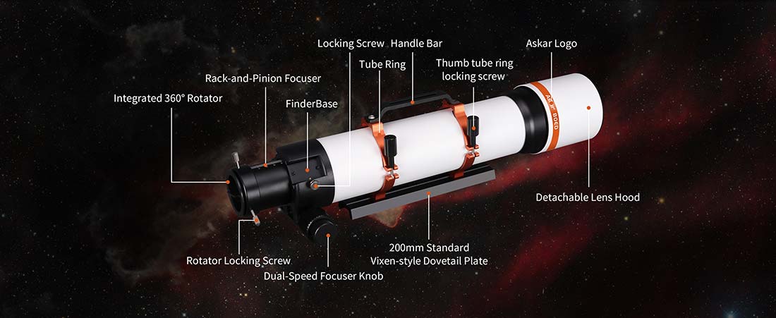 A diagram of the Askar 80ED